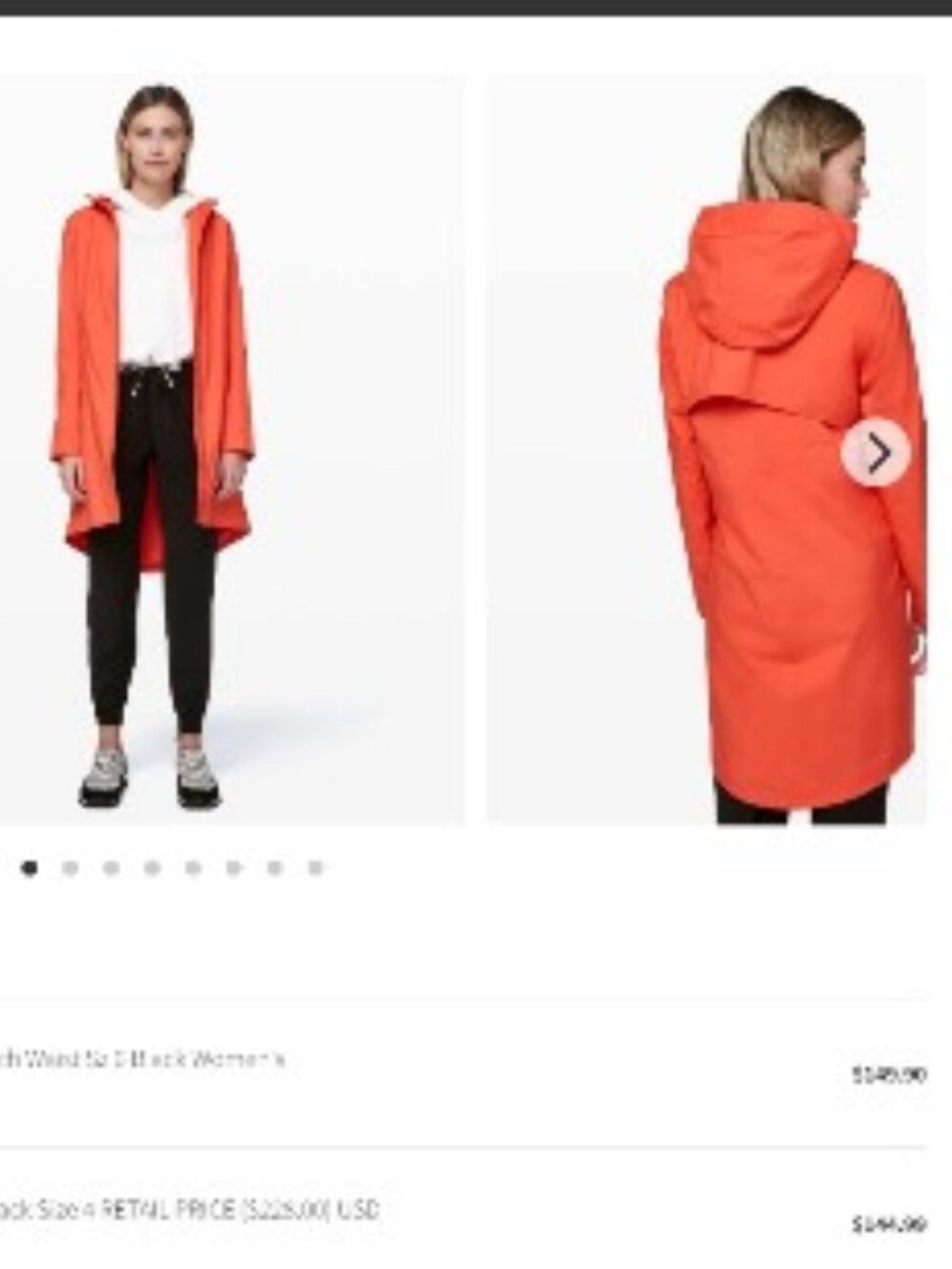 Lululemon Rain Rebel Jacket Hot Sunset Size 8